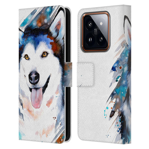 Pixie Cold Animals Husky Leather Book Wallet Case Cover For Xiaomi 14