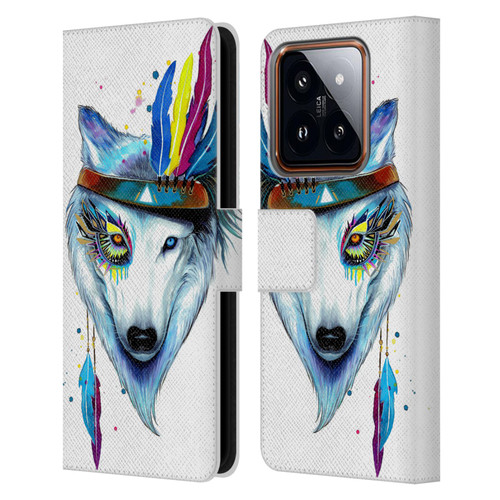 Pixie Cold Animals Warrior Leather Book Wallet Case Cover For Xiaomi 14