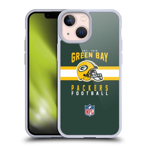 NFL Green Bay Packers Graphics Helmet Typography Soft Gel Case for Apple iPhone 13 Mini