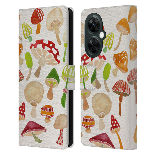 Cat Coquillette Nature Mushrooms Leather Book Wallet Case Cover For OnePlus Nord CE 3 Lite 5G