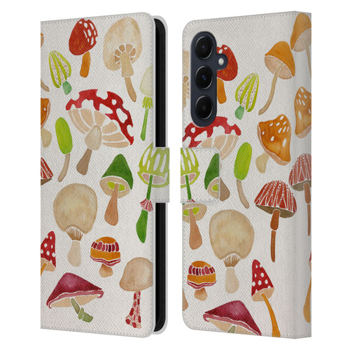 Cat Coquillette Nature Mushrooms Leather Book Wallet Case Cover For Samsung Galaxy A55 5G