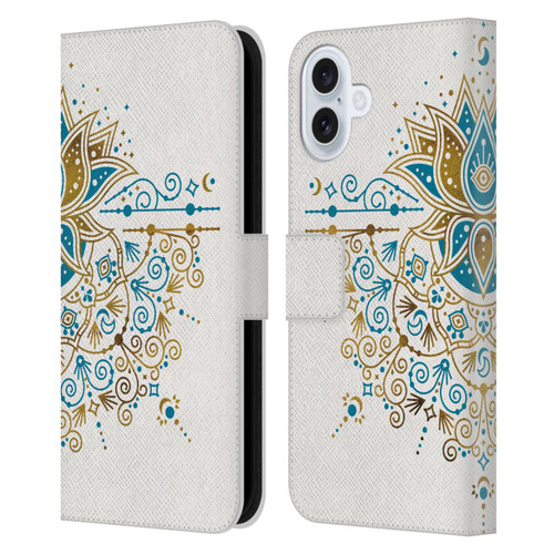 Cat Coquillette Patterns 6 Lotus Bloom Mandala 4 Leather Book Wallet Case Cover For Apple iPhone 16 Plus