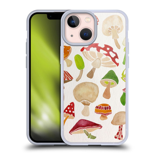 Cat Coquillette Nature Mushrooms Soft Gel Case for Apple iPhone 13 Mini