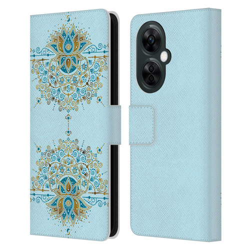 Cat Coquillette Patterns 6 Lotus Bloom Mandala 2 Leather Book Wallet Case Cover For OnePlus Nord CE 3 Lite 5G