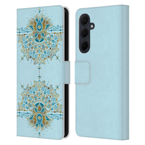 Cat Coquillette Patterns 6 Lotus Bloom Mandala 2 Leather Book Wallet Case Cover For Samsung Galaxy A35 5G