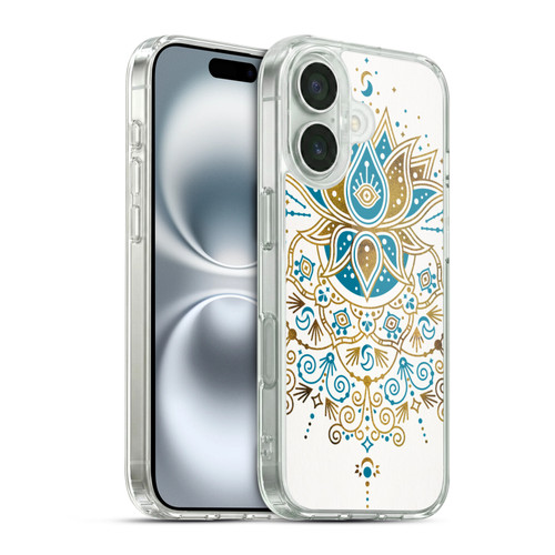 Cat Coquillette Patterns 6 Lotus Bloom Mandala 4 Soft Gel Case for Apple iPhone 16 & MagSafe