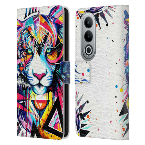 Pixie Cold Cats Shattered Tiger Leather Book Wallet Case Cover For OPPO OnePlus Ace 3V 5G
