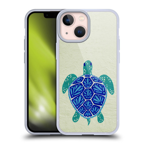 Cat Coquillette Sea Turtle Blue Soft Gel Case for Apple iPhone 13 Mini