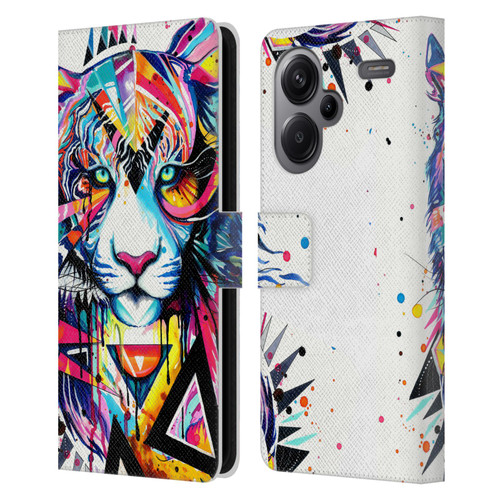 Pixie Cold Cats Shattered Tiger Leather Book Wallet Case Cover For Xiaomi Redmi Note 13 Pro Plus 5G