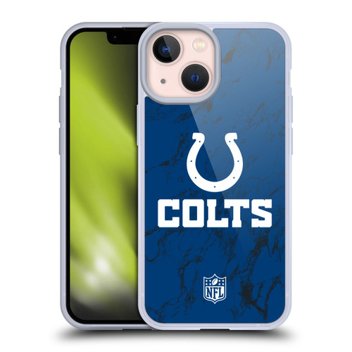 NFL Indianapolis Colts Graphics Coloured Marble Soft Gel Case for Apple iPhone 13 Mini