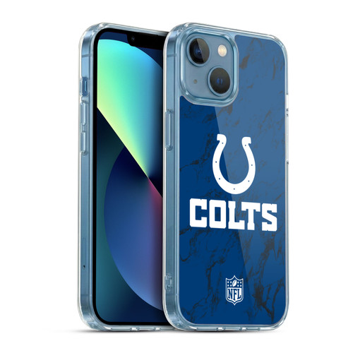 NFL Indianapolis Colts Graphics Coloured Marble Soft Gel Case for Apple iPhone 13 Mini & MagSafe