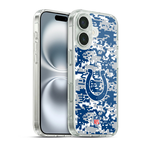 NFL Indianapolis Colts Graphics Digital Camouflage Soft Gel Case for Apple iPhone 16 & MagSafe