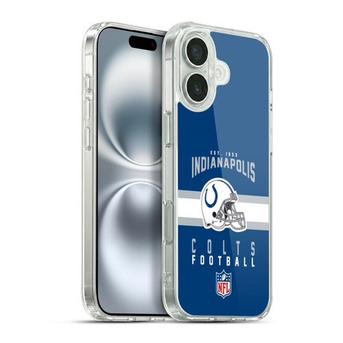 NFL Indianapolis Colts Graphics Helmet Typography Soft Gel Case for Apple iPhone 16 Plus & MagSafe