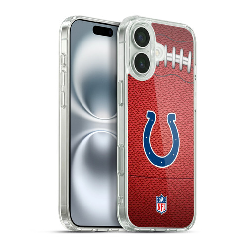 NFL Indianapolis Colts Graphics Football Soft Gel Case for Apple iPhone 16 Plus & MagSafe