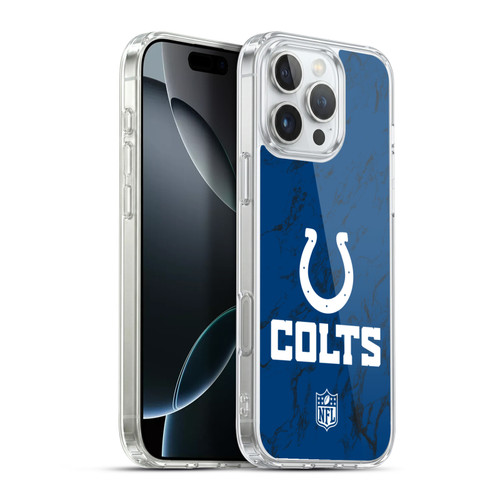NFL Indianapolis Colts Graphics Coloured Marble Soft Gel Case for Apple iPhone 16 Pro Max & MagSafe