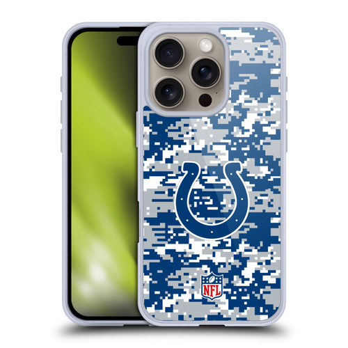 NFL Indianapolis Colts Graphics Digital Camouflage Soft Gel Case for Apple iPhone 16 Pro