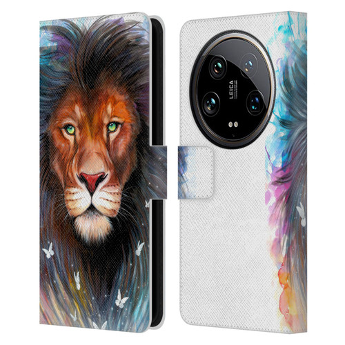Pixie Cold Cats Sacred King Leather Book Wallet Case Cover For Xiaomi 14 Ultra