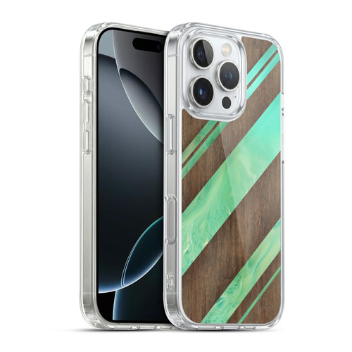 Alyn Spiller Wood & Resin Diagonal Stripes Soft Gel Case for Apple iPhone 16 Pro & MagSafe