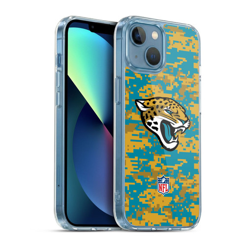 NFL Jacksonville Jaguars Graphics Digital Camouflage Soft Gel Case for Apple iPhone 13 Mini & MagSafe