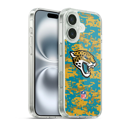 NFL Jacksonville Jaguars Graphics Digital Camouflage Soft Gel Case for Apple iPhone 16 & MagSafe