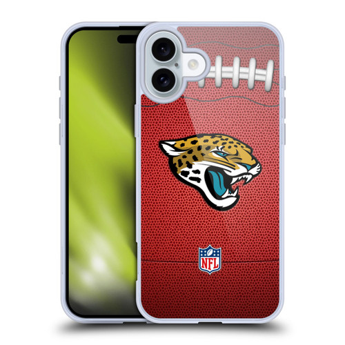 NFL Jacksonville Jaguars Graphics Football Soft Gel Case for Apple iPhone 16 Plus