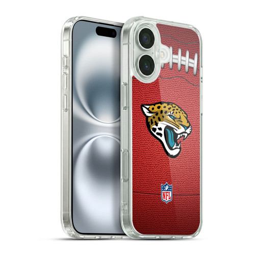 NFL Jacksonville Jaguars Graphics Football Soft Gel Case for Apple iPhone 16 Plus & MagSafe