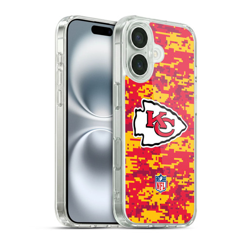NFL Kansas City Chiefs Graphics Digital Camouflage Soft Gel Case for Apple iPhone 16