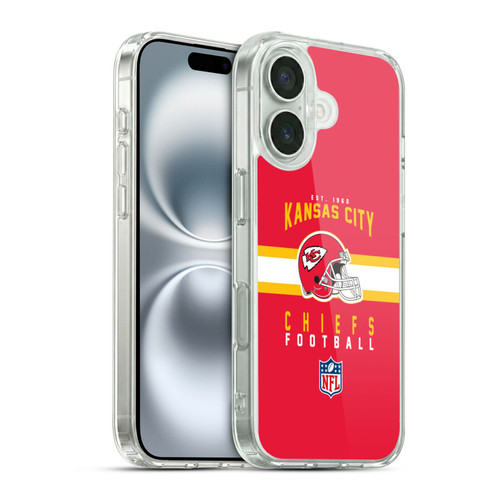 NFL Kansas City Chiefs Graphics Helmet Typography Soft Gel Case for Apple iPhone 16