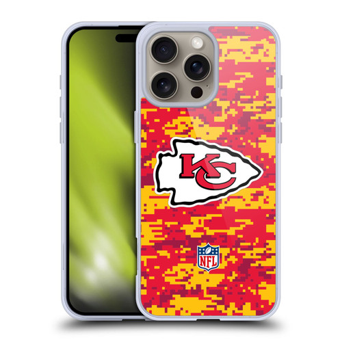 NFL Kansas City Chiefs Graphics Digital Camouflage Soft Gel Case for Apple iPhone 16 Pro Max