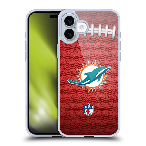 NFL Miami Dolphins Graphics Football Soft Gel Case for Apple iPhone 16 Plus