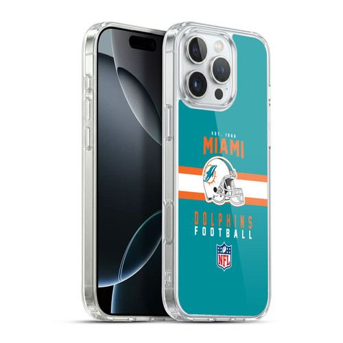 NFL Miami Dolphins Graphics Helmet Typography Soft Gel Case for Apple iPhone 16 Pro Max & MagSafe