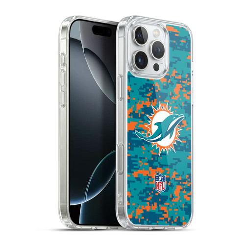NFL Miami Dolphins Graphics Digital Camouflage Soft Gel Case for Apple iPhone 16 Pro Max & MagSafe