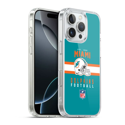 NFL Miami Dolphins Graphics Helmet Typography Soft Gel Case for Apple iPhone 16 Pro & MagSafe