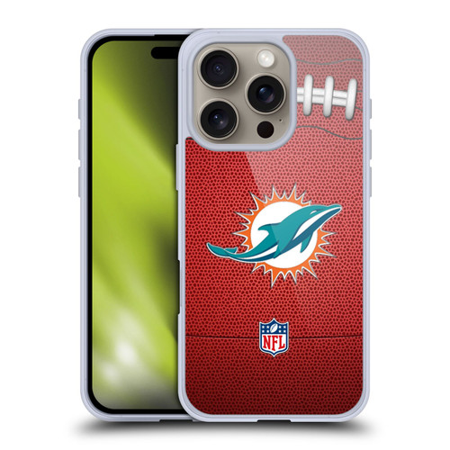 NFL Miami Dolphins Graphics Football Soft Gel Case for Apple iPhone 16 Pro