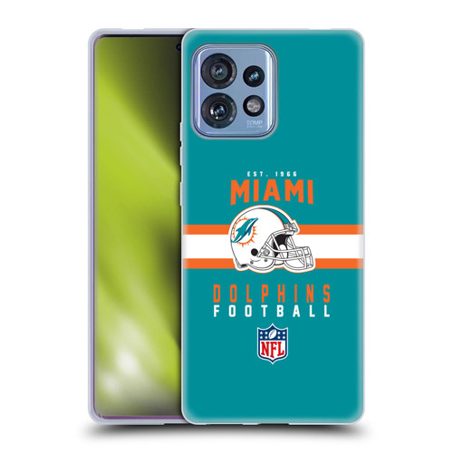 NFL Miami Dolphins Graphics Helmet Typography Soft Gel Case for Motorola Moto Edge 40 Pro