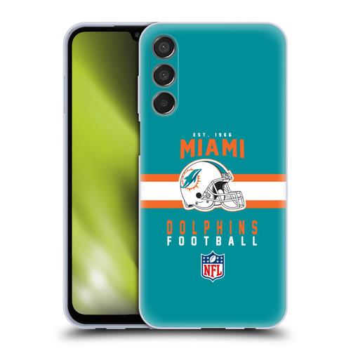 NFL Miami Dolphins Graphics Helmet Typography Soft Gel Case for Samsung Galaxy M15/F15 5G