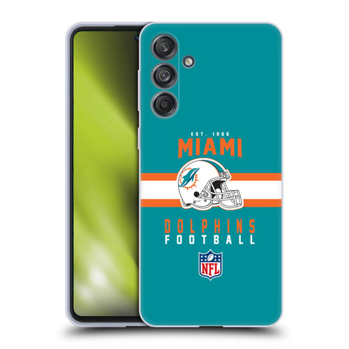 NFL Miami Dolphins Graphics Helmet Typography Soft Gel Case for Samsung Galaxy M55 5G