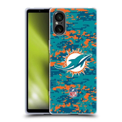 NFL Miami Dolphins Graphics Digital Camouflage Soft Gel Case for Sony Xperia 5 V 5G