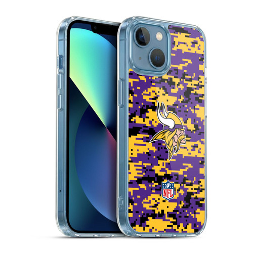 NFL Minnesota Vikings Graphics Digital Camouflage Soft Gel Case for Apple iPhone 13 Mini & MagSafe