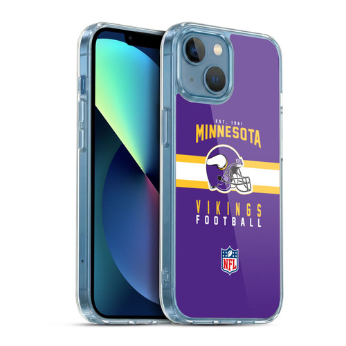 NFL Minnesota Vikings Graphics Helmet Typography Soft Gel Case for Apple iPhone 13 Mini & MagSafe