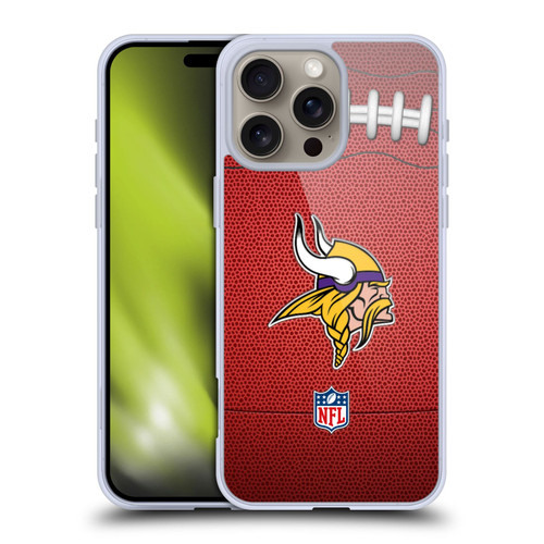 NFL Minnesota Vikings Graphics Football Soft Gel Case for Apple iPhone 16 Pro Max