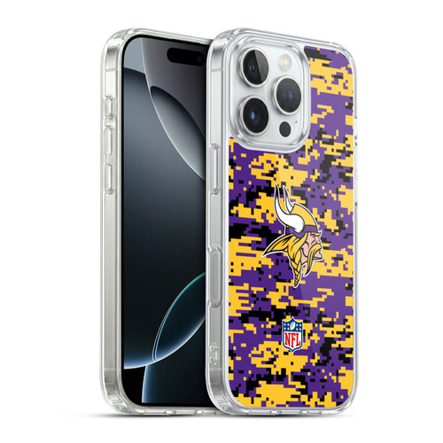 NFL Minnesota Vikings Graphics Digital Camouflage Soft Gel Case for Apple iPhone 16 Pro & MagSafe