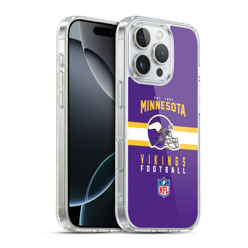 NFL Minnesota Vikings Graphics Helmet Typography Soft Gel Case for Apple iPhone 16 Pro & MagSafe