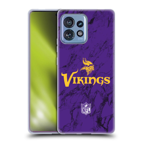 NFL Minnesota Vikings Graphics Coloured Marble Soft Gel Case for Motorola Moto Edge 40 Pro
