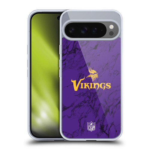 NFL Minnesota Vikings Graphics Coloured Marble Soft Gel Case for Google Pixel 9 Pro XL