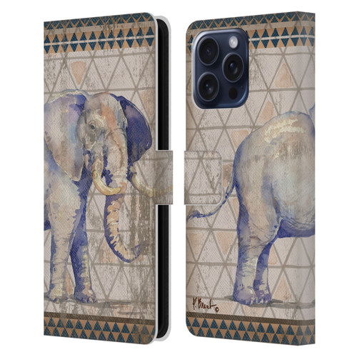 Paul Brent Animals Tribal Elephant Leather Book Wallet Case Cover For Apple iPhone 16 Pro Max