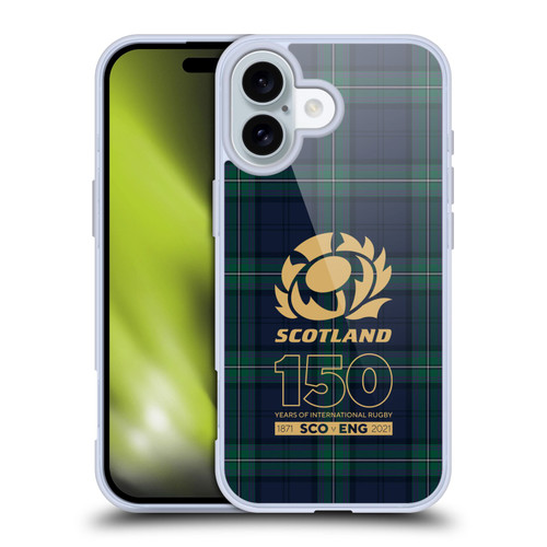 Scotland Rugby 150th Anniversary Tartan Soft Gel Case for Apple iPhone 16