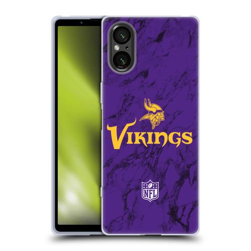 NFL Minnesota Vikings Graphics Coloured Marble Soft Gel Case for Sony Xperia 5 V 5G