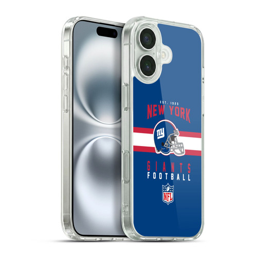 NFL New York Giants Graphics Helmet Typography Soft Gel Case for Apple iPhone 16 Plus & MagSafe