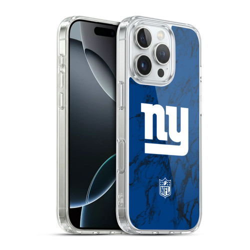 NFL New York Giants Graphics Coloured Marble Soft Gel Case for Apple iPhone 16 Pro & MagSafe